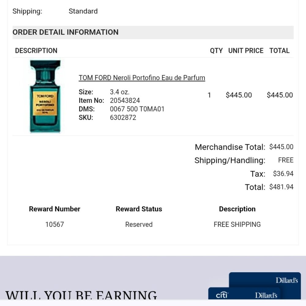 SAVE HUNDREDS!  Parfum spray 3.4 Oz, 100 ml. AUTHENTIC Tom Ford Neroli portofino - Picture 3 of 3